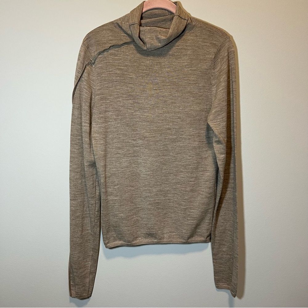 Mark Kenly Domino Tan Karolina Merino Wool Sweater 40 US 8 Quiet Luxury